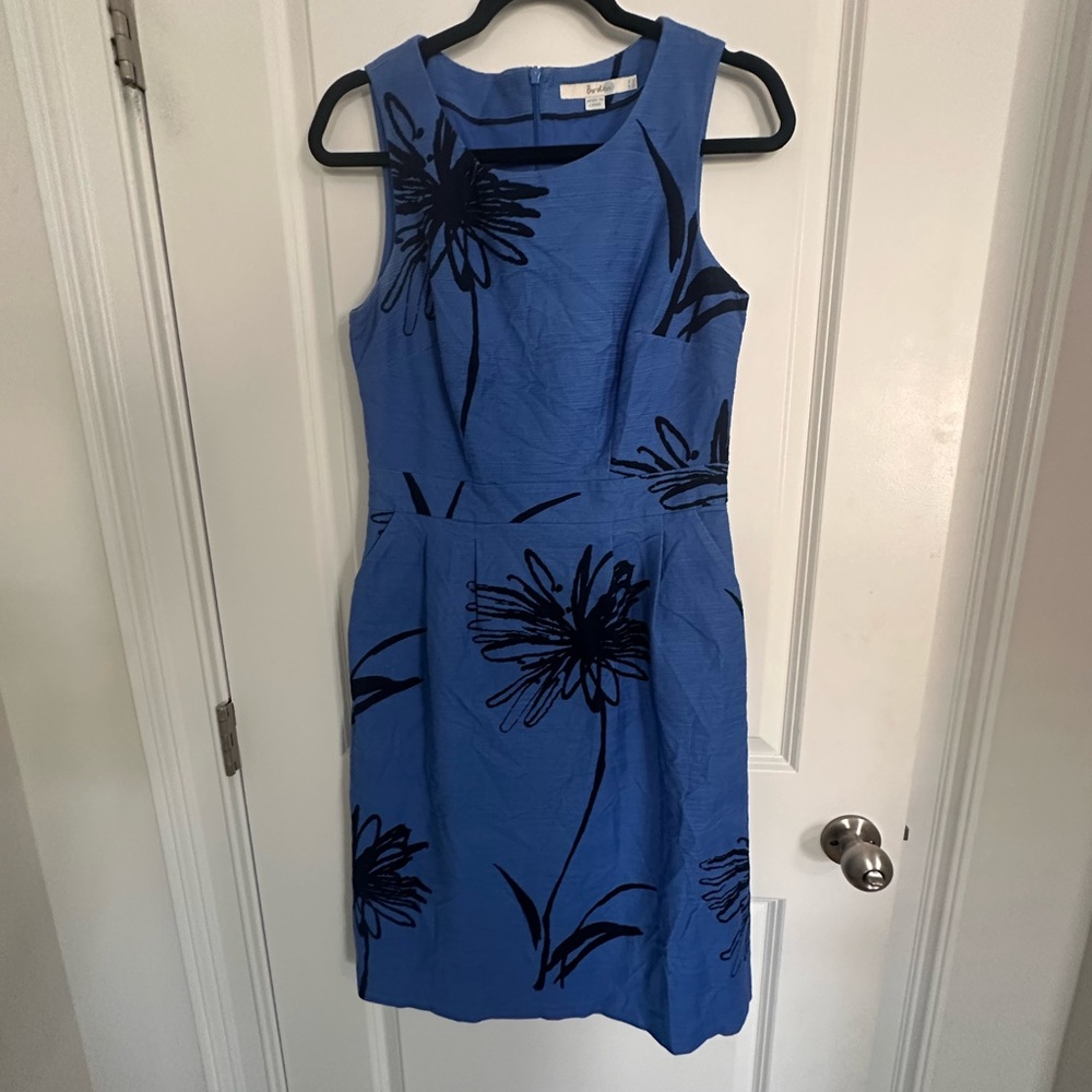 Boden-Blue Floral Sleeveless Dress